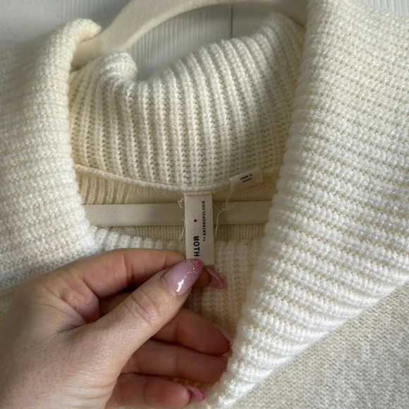 Moth by Anthropologie Ivory Turtleneck Oversized Sweater XS - Picture 2 of 6